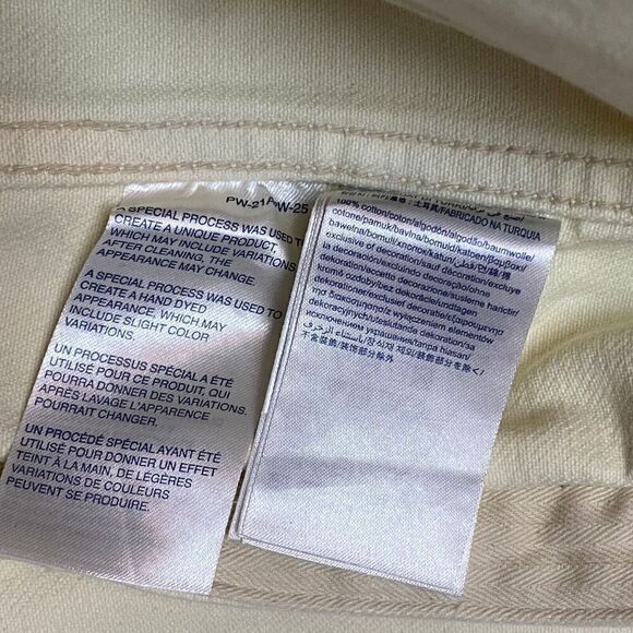 Tommy Hilfiger Jeans Jacket WMNS L Pale Yellow 90’s Girlfriend‎ Trucker Denim - Picture 11 of 15